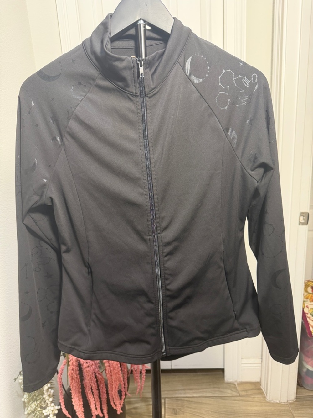 Disney Black Full-Zip Utility Jacket with Moon & Star Accents